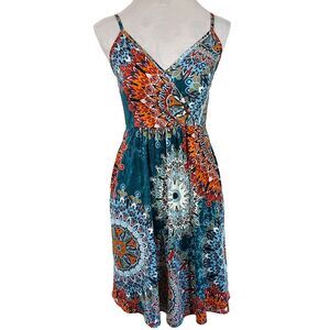 MISFAY Women's Summer Spaghetti Strap Casual Cover Up Flowy Sun Dress Small NWT